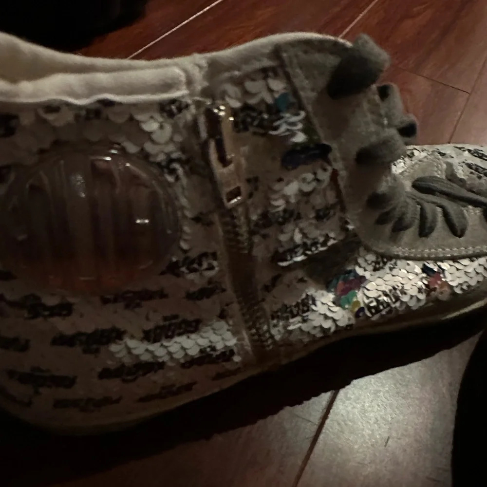 Golden Goose White Silver Sequin High-Top Sneakers - Picture 6 of 7
